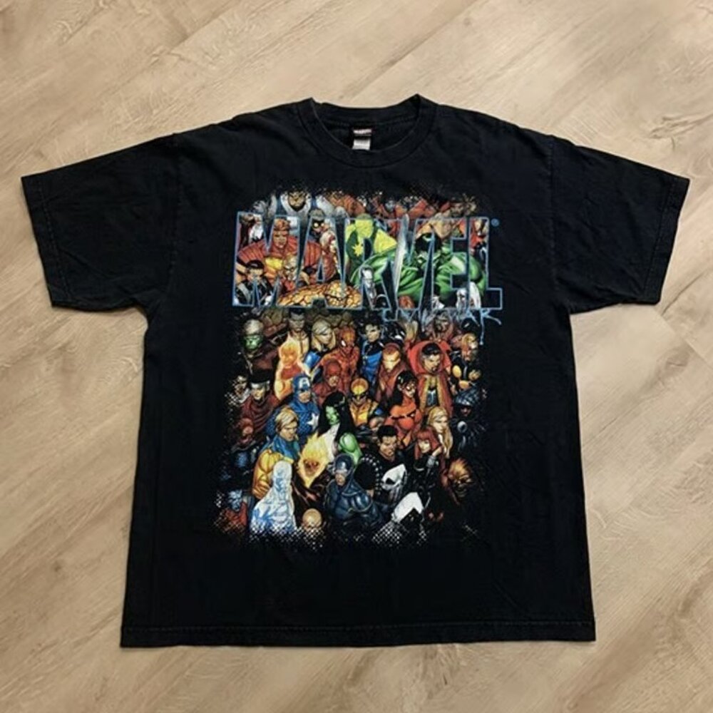 Vintage Y2K Marvel Mad Engine Civil War T-Shirt Men's XL Comics Spider Man Hulk